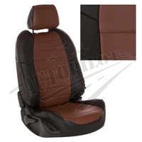 Авточехлы на сидения для Lada Largus (2 места)(2012-2021) - черный+темно коричневый