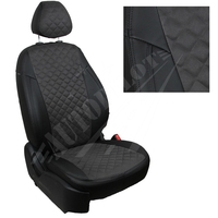 Авточехлы на сидения для Lada Largus (2 места)(2012-2021) - черн+альк. серая РОМБ